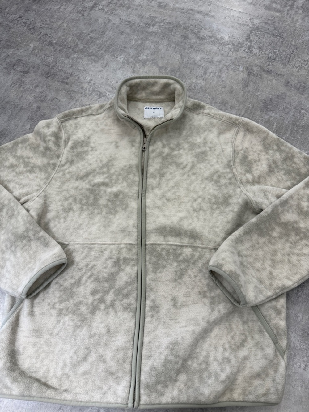 Old Navy Heathered Light Gray Full-Zip Fleece Jacket